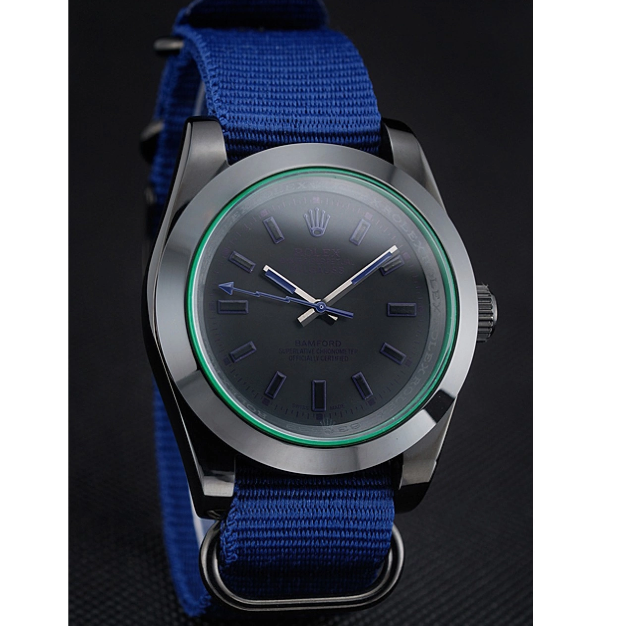 Aaa replica Nylon Milgauss Blue Strap Bamford Rolex 622005 0721